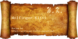 Wolfinger Kitti névjegykártya